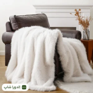 شال مبل خز بلند مدل ابری ـ یک‌رنگ