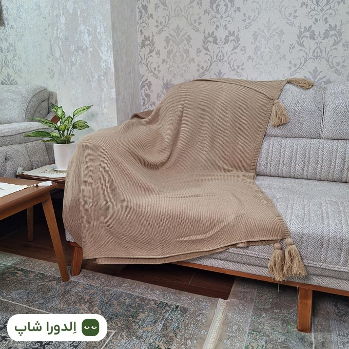 شال مبل و تخت مدل بافت کلاسیک کیفیت عالی آکریلیک