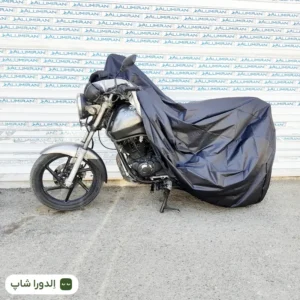 چادر موتورسیکلت شمعی مشکی چهار فصل روی موتور