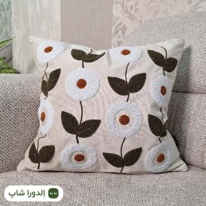 رویه کوسن مخمل طرح گل بابونه